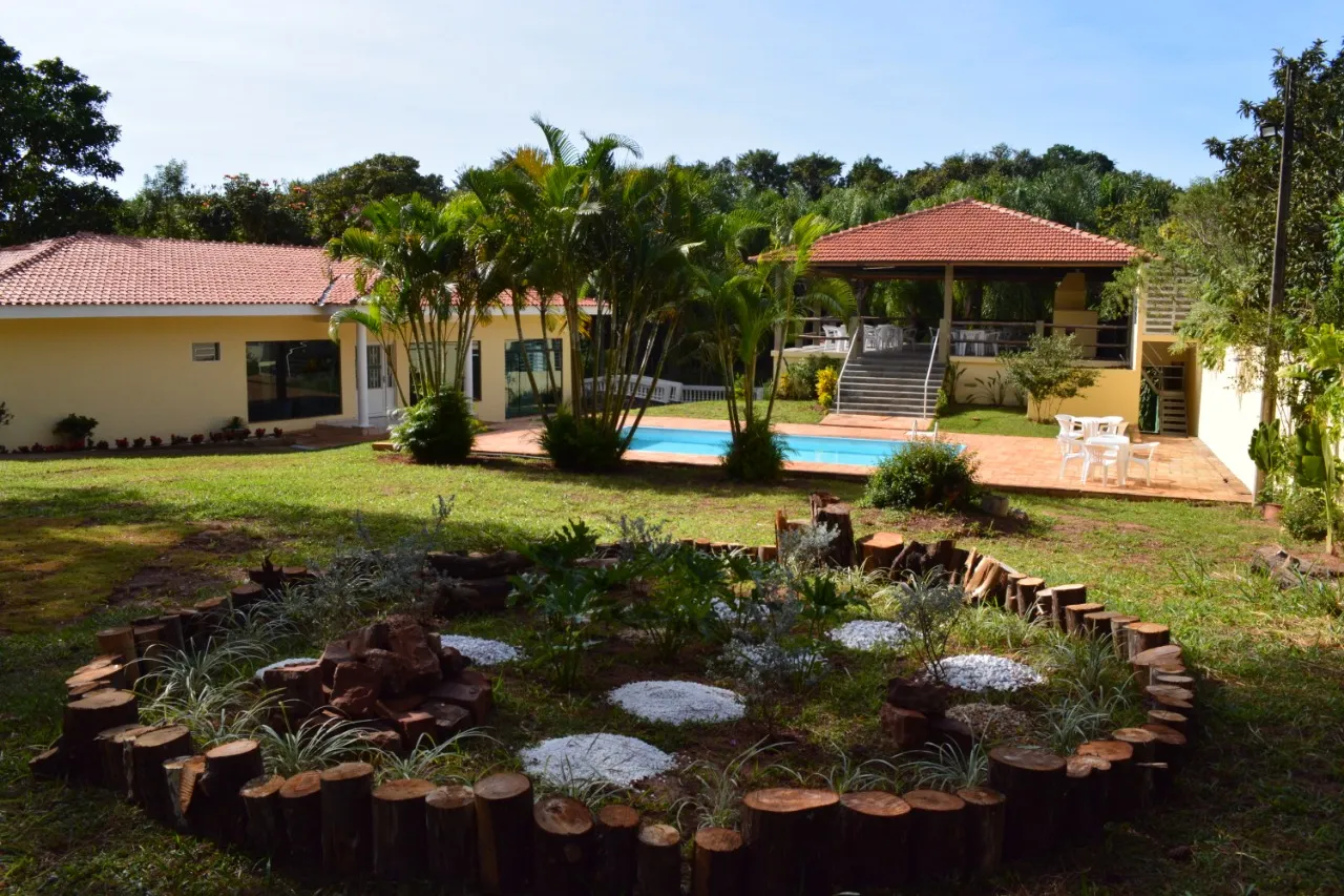 Vista aérea da Estância Moreira, chácara para alugar em São Carlos